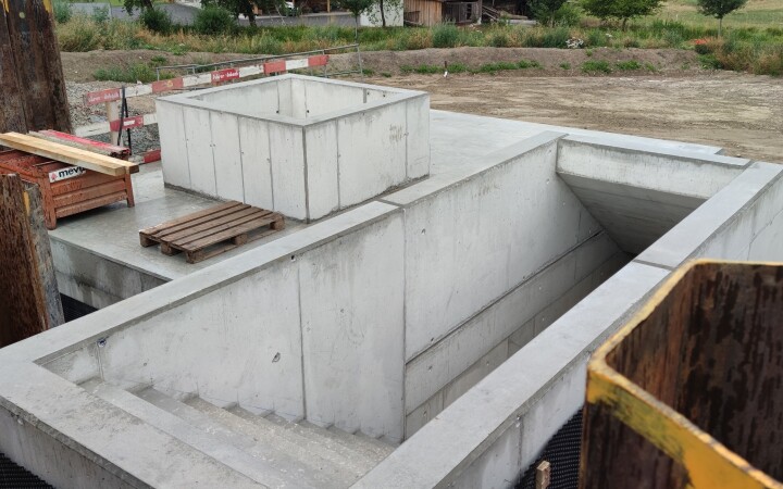 Rohbau Eingangsbereich Stufenpumpwerk Allmaendli